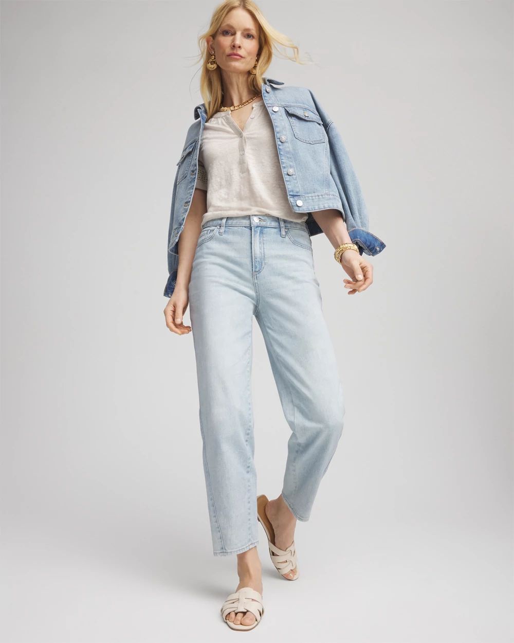 【BACK CHANNEL】NON WASH CROPPED DENIM Relaxed Tapered Cropped Jeans | Chico's